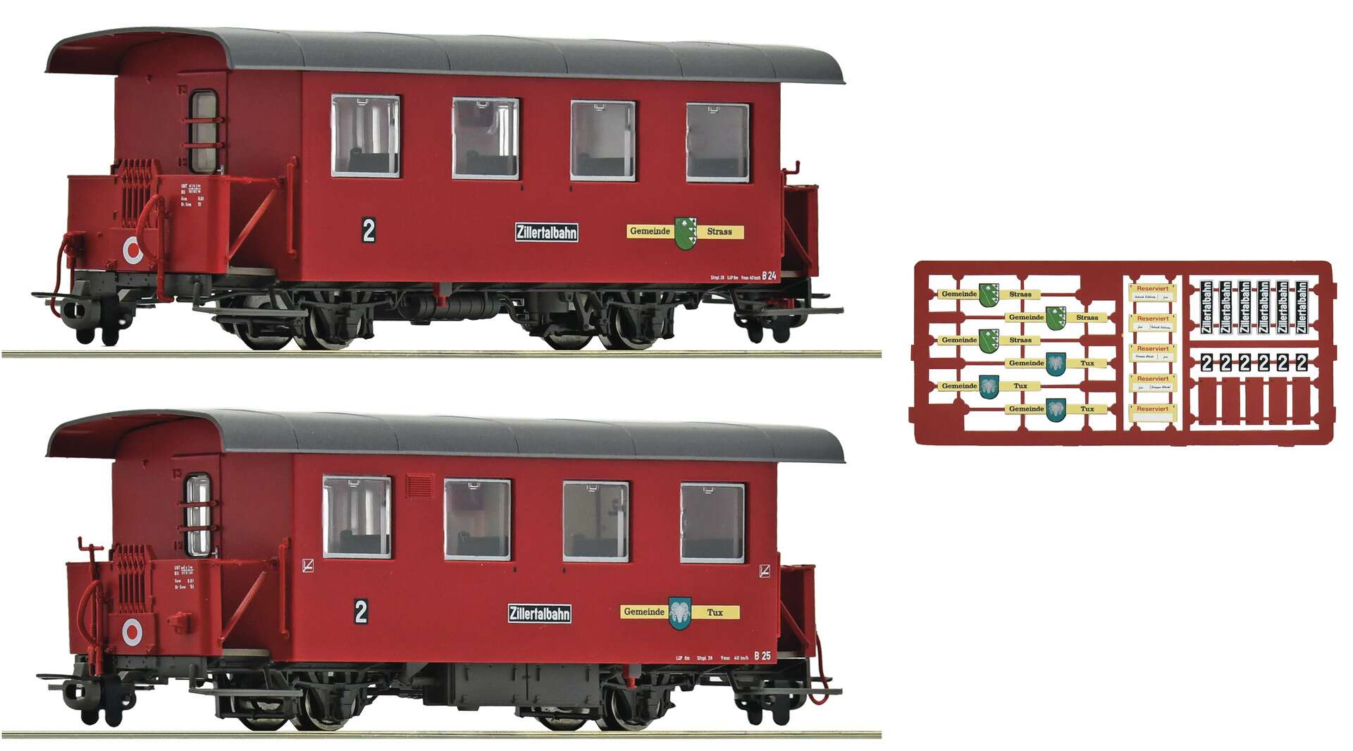 2-piece set: Narrow gauge passenger coaches, Zillertalbahn