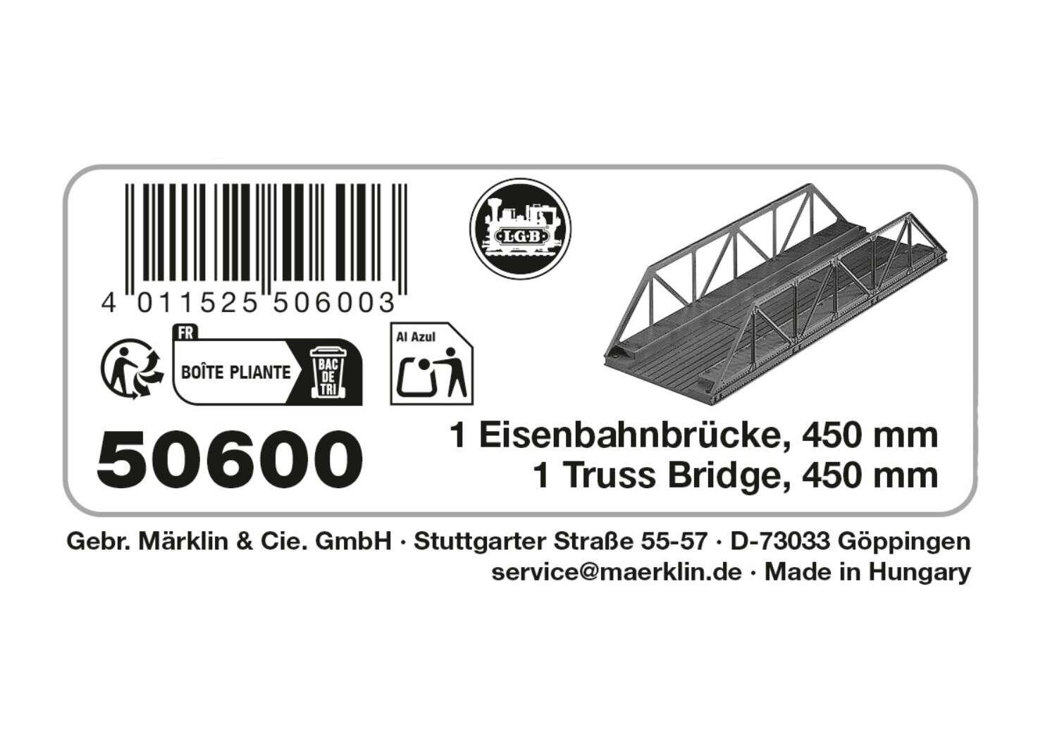 Truss Bridge, 450 mm / 17-3/4“