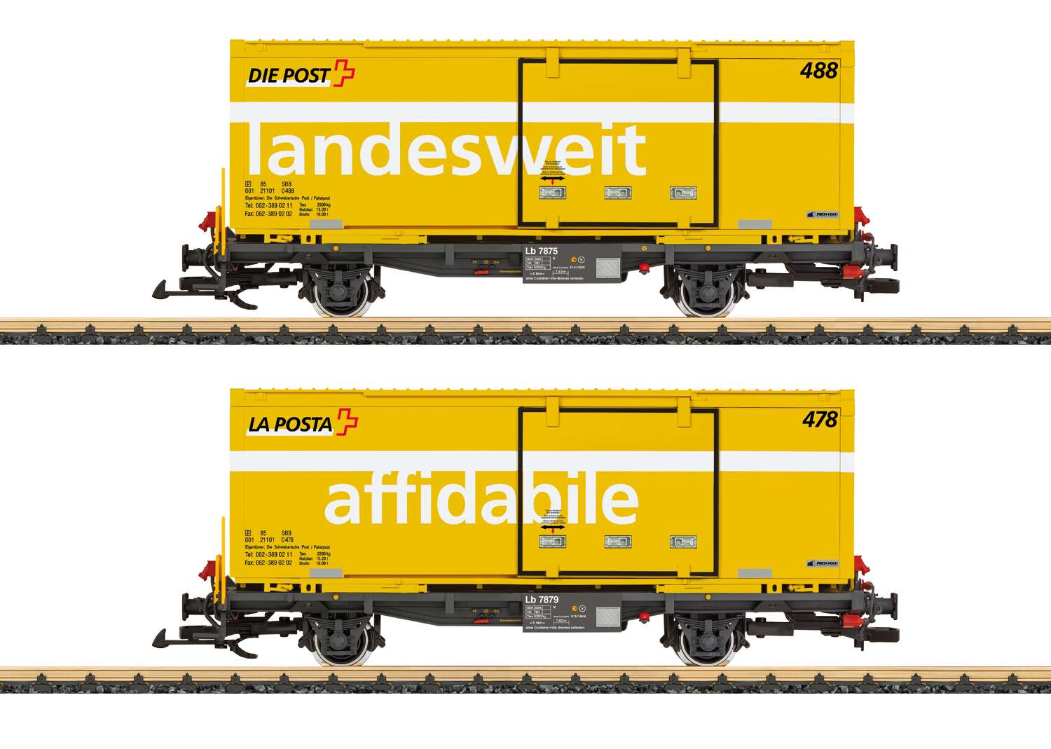 RhB Post Container Car Set