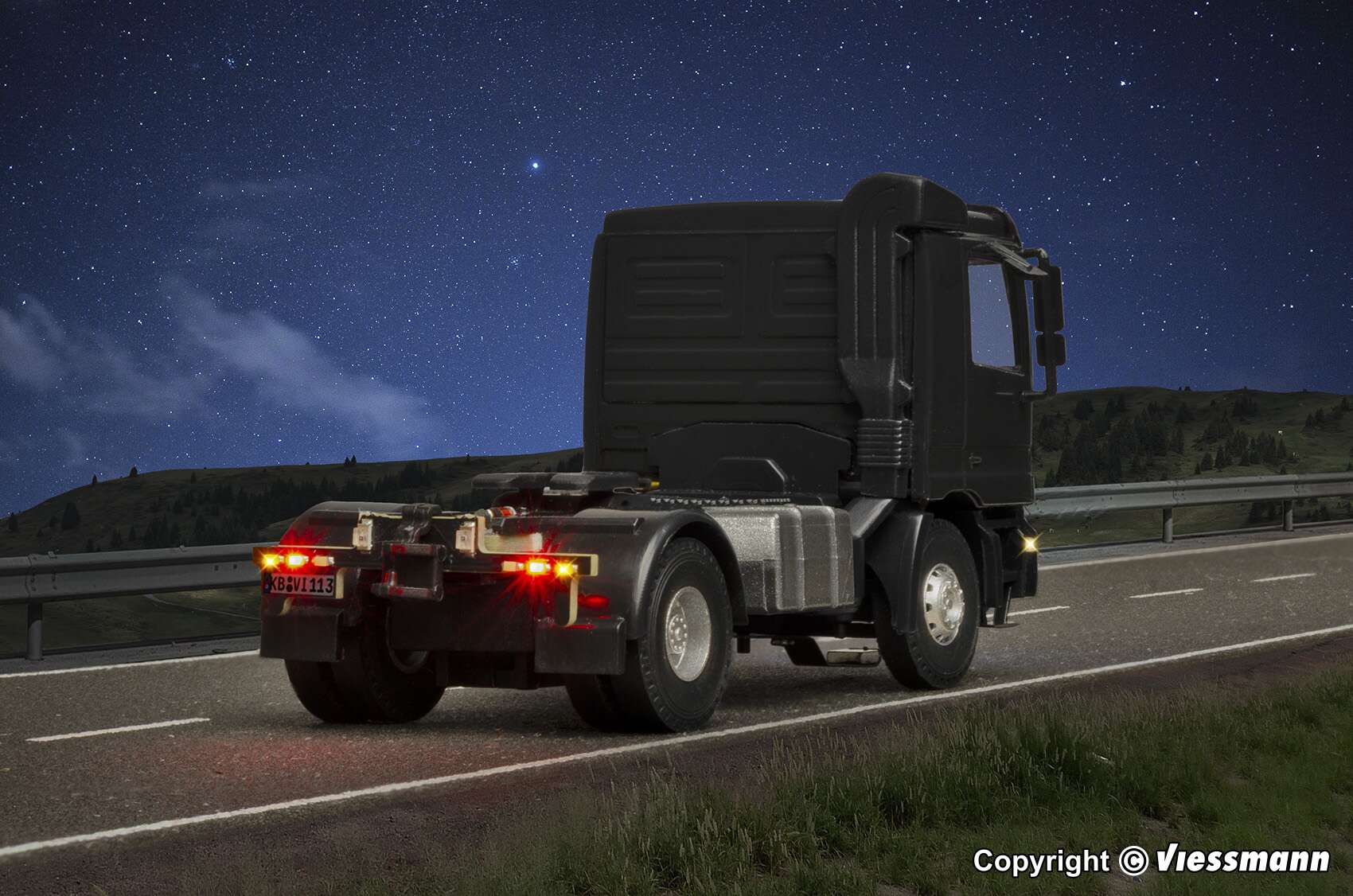 MB ACTROS 2-axle articulate truck, black, functional model