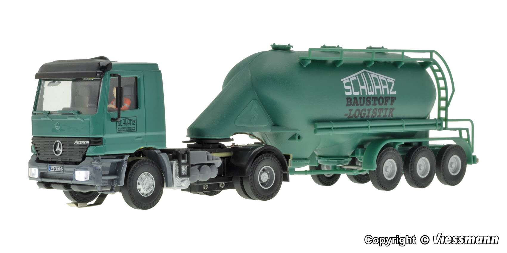 MB ACTROS 2-axle tractor with Schwarzbau silo semitrailer SL 337, functional model