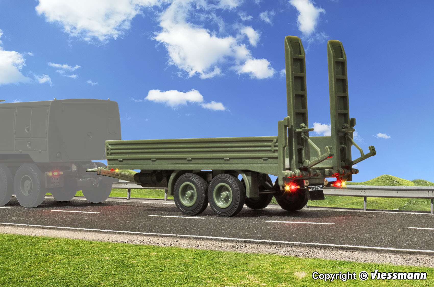 Tandem low loader, military, functional model