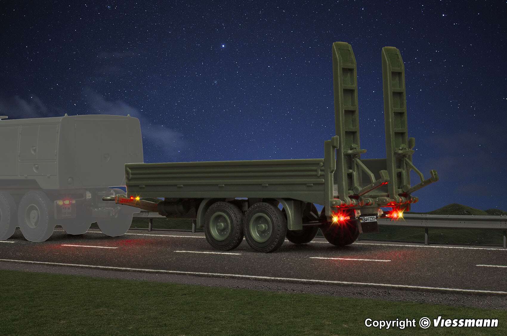 Tandem low loader, military, functional model