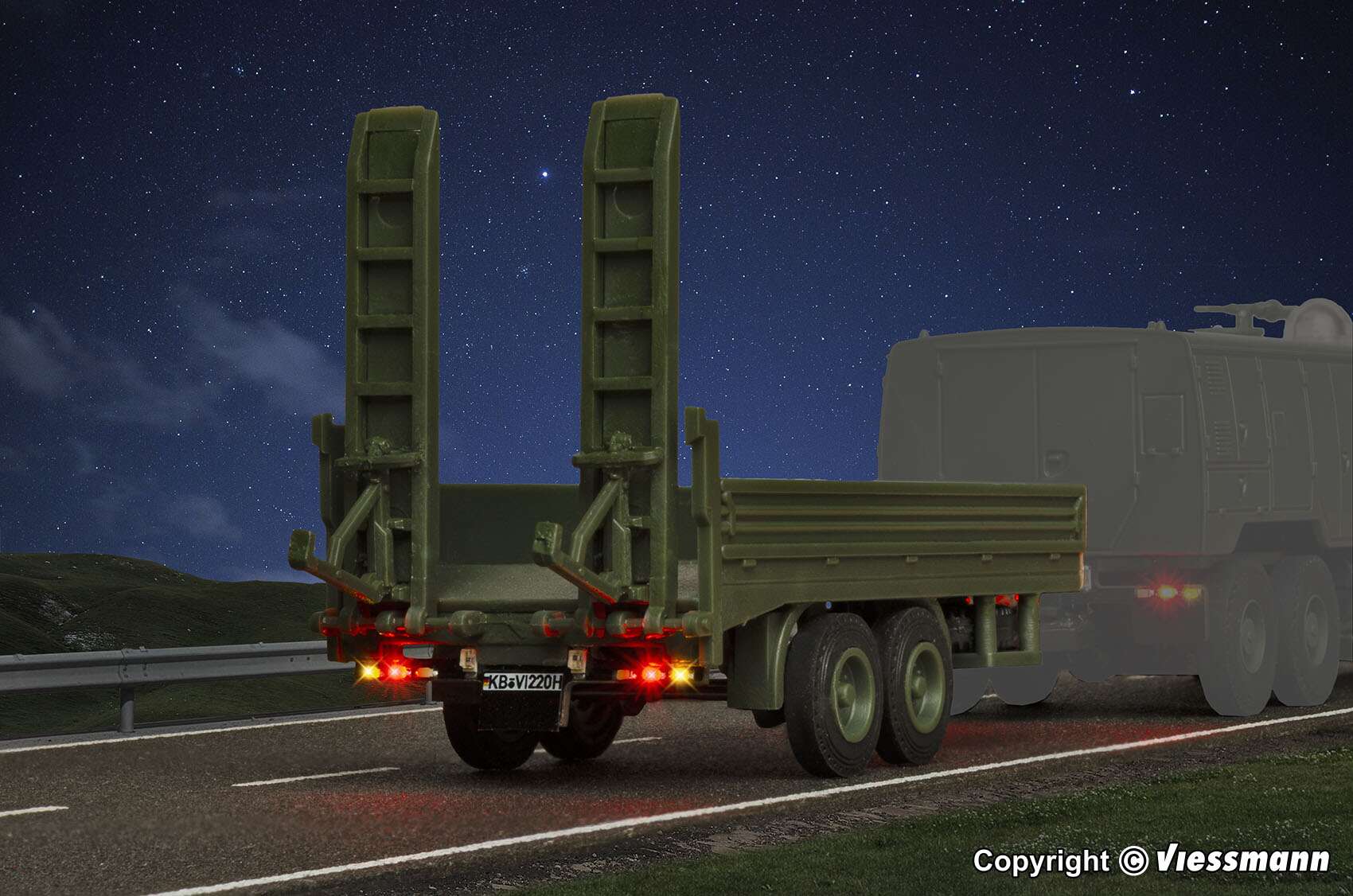 Tandem low loader, military, functional model