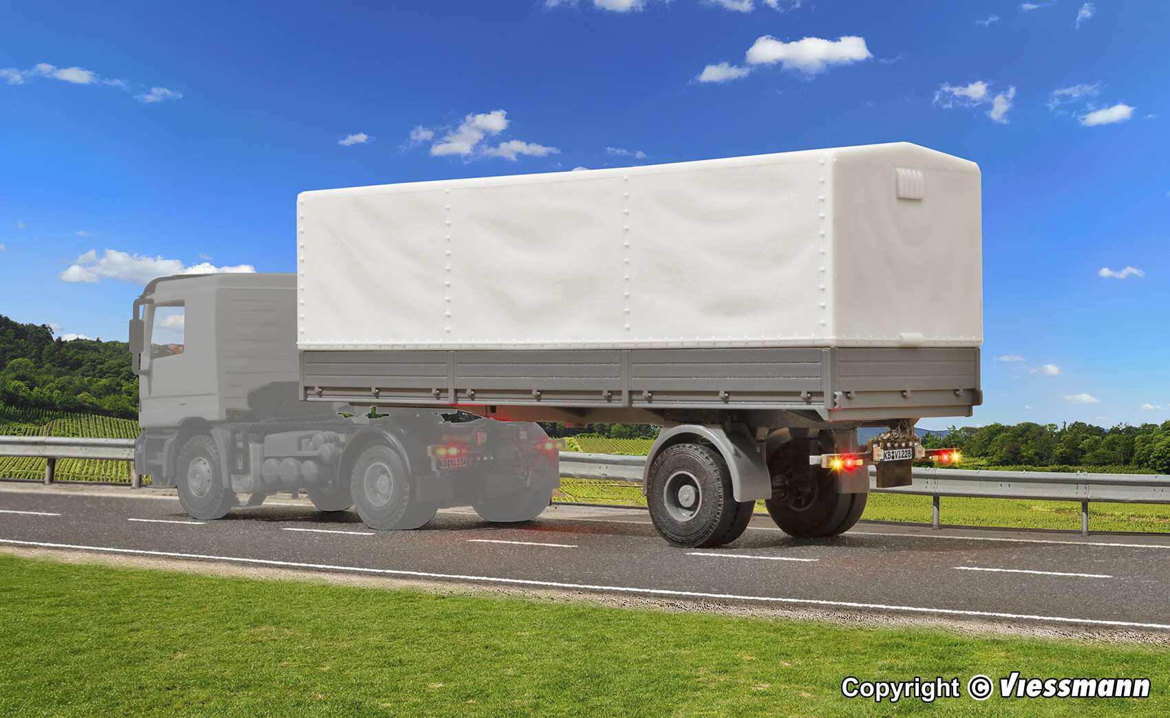 1-axle curtainsider semitrailer, functional model