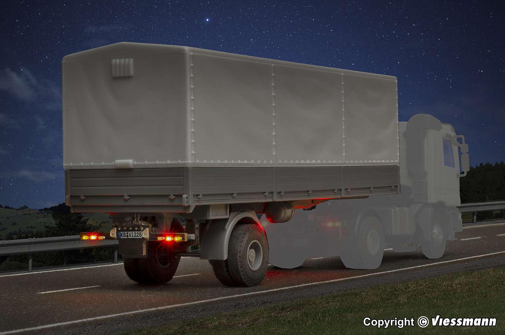 1-axle curtainsider semitrailer, functional model