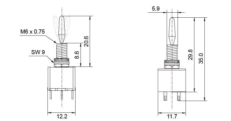 Double pole trigger switch